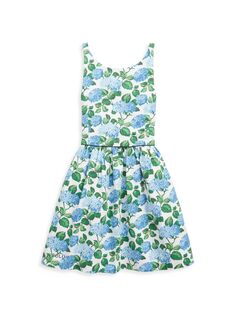 Платье трапециевидной формы с цветочным принтом для маленькой девочки Polo Ralph Lauren
