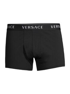 плавки с логотипом Versace, черный