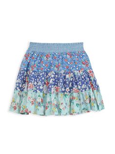 Лоскутная юбка с цветочным принтом для маленьких девочек Polo Ralph Lauren