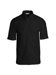 Классическая хлопковая спортивная рубашка с короткими рукавами Alexander McQueen, черный