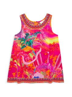Хлопковое платье прямого кроя для маленьких девочек и девочек CAMILLA, разноцветный