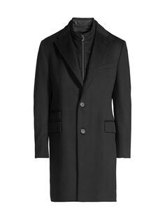 Шерстяное верхнее пальто ID Corneliani, черный