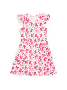 Детское, маленькое и девчачье платье с эффектом мороженого Worthy Threads, разноцветный