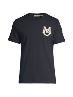 Мужская хлопковая футболка с логотипом Moncler Moncler, нави