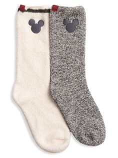Классические детские носки Disney с Микки Маусом, 2 пары Barefoot Dreams, кремовый