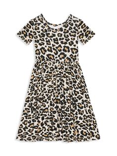 Платье из твила с оборками и леопардовым принтом Lana для маленьких девочек Posh Peanut
