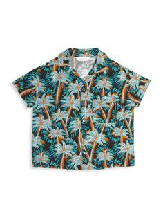 Рубашка с короткими рукавами Little Kid&apos;s &amp; Kid&apos;s Palm Tree Palm Angels, разноцветный