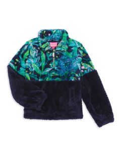 Мини-свитер Keala Sherpa для маленьких девочек и девочек Lilly Pulitzer Kids, нави