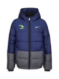 Куртка-пуховик Nike x 3Brand By Russell Wilson Sideline для мальчиков и мальчиков Nike, серый