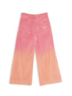 Выцветшие широкие брюки Little Girl&apos;s &amp; Girl&apos;s Helvetica Off-White, розовый