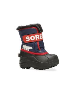 Непромокаемые ботинки Snow Commander с подкладкой из искусственного меха для малышей и маленьких детей Sorel, красный