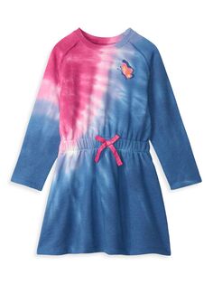 Хлопковое платье с принтом тай-дай для маленьких девочек и девочек Hatley, разноцветный