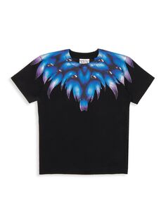 Синяя футболка Little Boy&apos;s &amp; Boy&apos;s Monster Wings Marcelo Burlon, черный