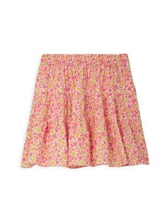 Ярусная юбка с цветочным принтом для маленьких девочек и девочек Rockets of Awesome, разноцветный