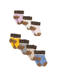 Детские носки с логотипом для девочек, упаковка из 7 шт. Fendi, разноцветный