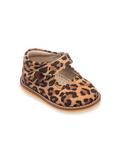 Замшевые туфли Мэри Джейн с леопардовым принтом для маленькой девочки Elephantito