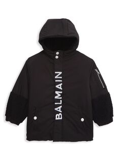 Куртка с логотипом для маленьких мальчиков и мальчиков Balmain, черный