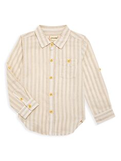 Полосатая рубашка с длинными рукавами Little Boy&apos;s Merchant Me &amp; Henry, белый
