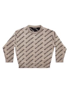 Мини-свитер с логотипом Little Kid&apos;s и Kid&apos;s Mini Allover Balenciaga, бежевый