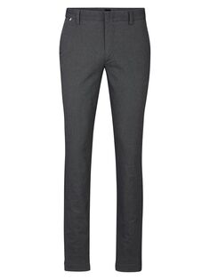 Узкие брюки чинос из двухцветного эластичного хлопка BOSS, серый