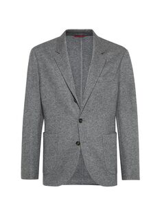 Пиджак из кашемирового джерси с накладными карманами Brunello Cucinelli, серый