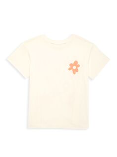 Детская футболка свободного кроя с цветами для маленьких девочек Golden Age Of Radness Tiny Whales