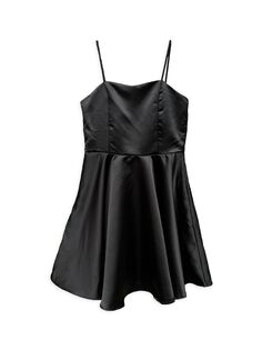 Атласное облегающее и расклешенное платье для девочки Un Deux Trois, черный