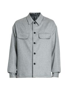 Куртка-рубашка из смесового кашемира KNT by Kiton, серый