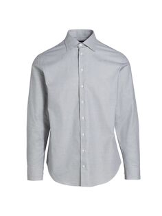 Классическая рубашка с микропринтом Giorgio Armani, серый