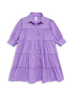 Мини-платье Lola для маленьких девочек и девочек Little Peixoto, фиолетовый