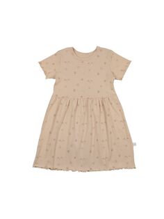 Морское платье в рубчик для маленькой девочки Pouf, песочный