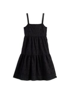 Платье для маленьких девочек и девочек с вышивкой в технике вышивки английской вышивкой Scotch &amp; Soda, черный