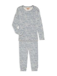 Пижамный комплект из двух предметов с принтом Жизель для маленьких девочек и девочек Eberjey, синий
