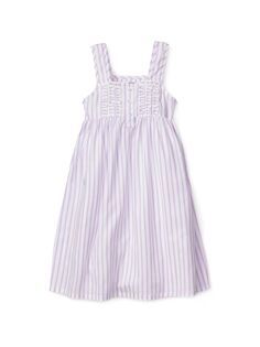 Ночная рубашка Шарлотты с французским тиктингом для маленьких девочек и девочек Petite Plume, белый