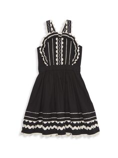 Платье-фартук Ryleigh Ric Rac для маленьких девочек и девочек Sea, черный
