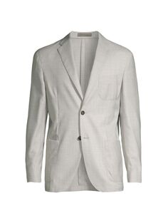 Пиджак из смесовой шерсти с лацканами с вырезом Corneliani, серый