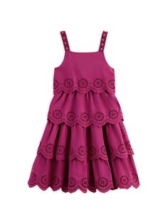Многослойное платье миди в технике вышивка бродери англез для маленьких девочек Scotch &amp; Soda