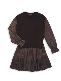 Платье Trina с эффектом металлик для маленьких девочек и девочек Imoga, коричневый
