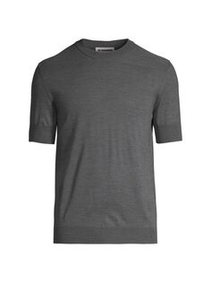 Хлопковая футболка с круглым вырезом Jil Sander, серый