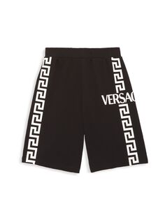 Шорты Little Kid&apos;s &amp; Kid&apos;s Logo Greca Versace, черный