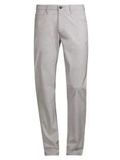 Эластичные шерстяные брюки с пятью карманами Emporio Armani, серый