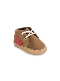 Детские замшевые кроссовки с логотипом Veja, коричневый