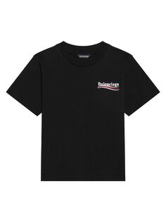 Детская футболка с изображением политической кампании Balenciaga, черный