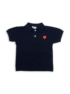 Рубашка поло с логотипом для маленьких детей Comme des Garçons PLAY, черный