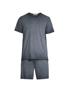 Malibu Collection, комплект из двух частей: футболка и шорты из джерси с градиентом Barefoot Dreams, индиго