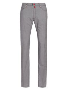 Шерстяные брюки с пятью карманами Kiton, серый