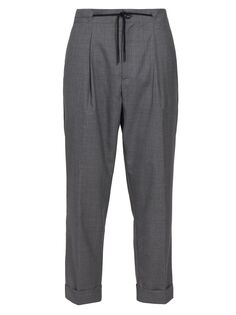 Укороченные шерстяные спортивные брюки KNT by Kiton, серый