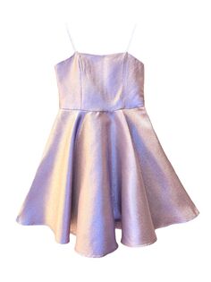 Расклешенное платье без бретелек для девочки с переливчатым блеском Un Deux Trois, сиреневый