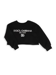 Толстовка с логотипом для маленьких девочек и девочек DOLCE&amp;GABBANA, черный