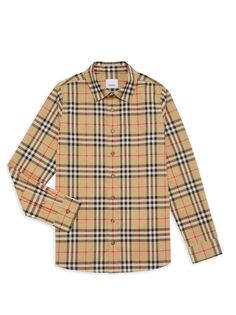 Рубашка на пуговицах в клетку Little Boy&apos;s &amp; Boy&apos;s Owen Burberry